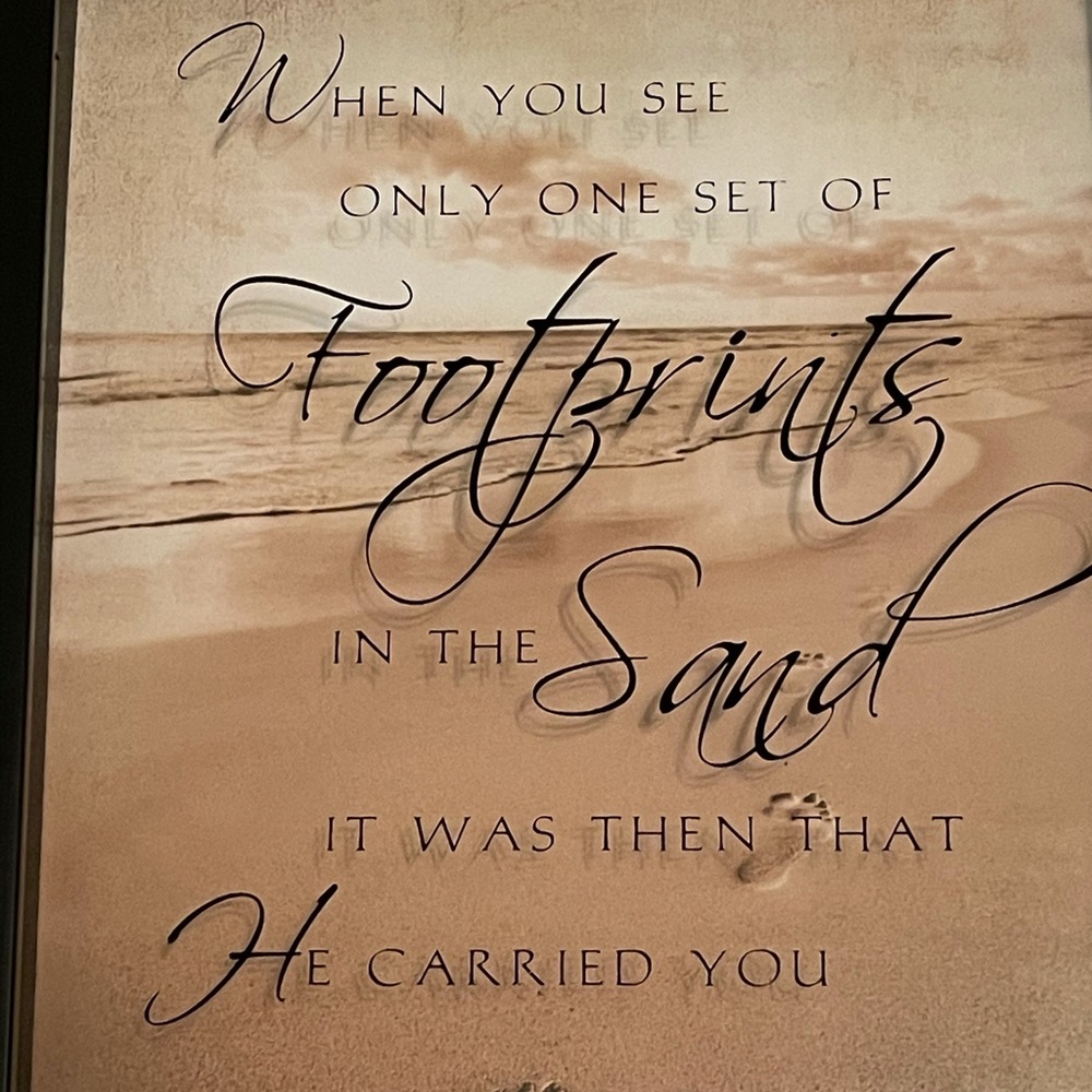 Foot prints in the sand picture
